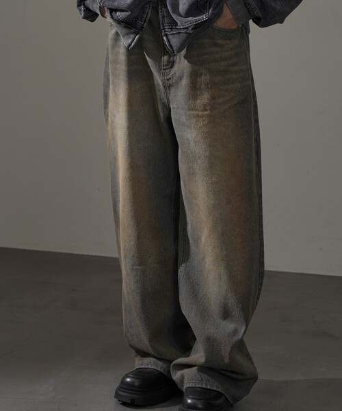 【セール】PUBLUX/パブリュクス Dirty denim pants/汚し加工デニムパンツ(限定展開)（デニムパンツ）｜PUBLUX（パブリュクス）
