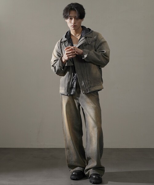 【セール】PUBLUX/パブリュクス Dirty denim pants/汚し加工デニムパンツ(限定展開)（デニムパンツ）｜PUBLUX（パブリュクス）