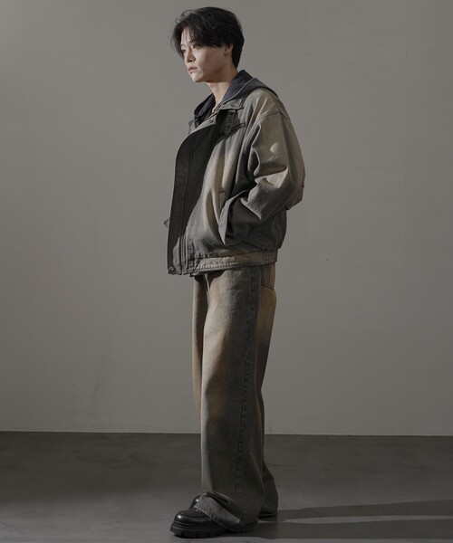 【セール】PUBLUX/パブリュクス Dirty denim pants/汚し加工デニムパンツ(限定展開)（デニムパンツ）｜PUBLUX（パブリュクス）