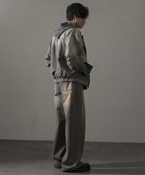 【セール】PUBLUX/パブリュクス Dirty denim pants/汚し加工デニムパンツ(限定展開)（デニムパンツ）｜PUBLUX（パブリュクス）