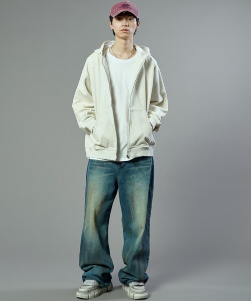【セール】PUBLUX/パブリュクス Dirty denim pants/汚し加工デニムパンツ(限定展開)（デニムパンツ）｜PUBLUX（パブリュクス）