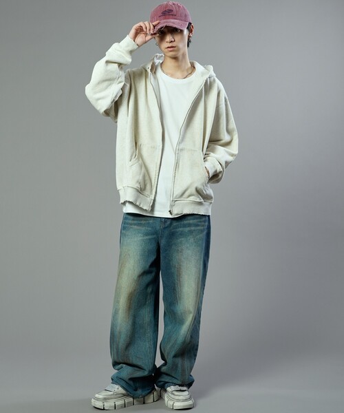 【セール】PUBLUX/パブリュクス Dirty denim pants/汚し加工デニムパンツ(限定展開)（デニムパンツ）｜PUBLUX（パブリュクス）