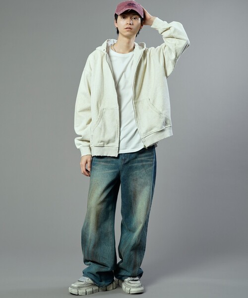 【セール】PUBLUX/パブリュクス Dirty denim pants/汚し加工デニムパンツ(限定展開)（デニムパンツ）｜PUBLUX（パブリュクス）