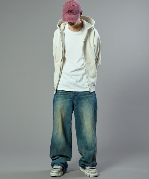 【セール】PUBLUX/パブリュクス Dirty denim pants/汚し加工デニムパンツ(限定展開)（デニムパンツ）｜PUBLUX（パブリュクス）