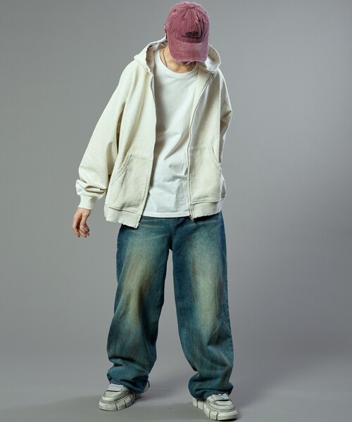 【セール】PUBLUX/パブリュクス Dirty denim pants/汚し加工デニムパンツ(限定展開)（デニムパンツ）｜PUBLUX（パブリュクス）