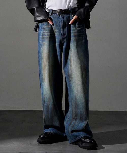 【セール】PUBLUX/パブリュクス Dirty denim pants/汚し加工デニムパンツ(限定展開)（デニムパンツ）｜PUBLUX（パブリュクス）