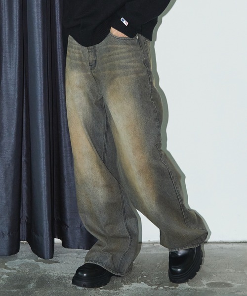 PUBLUX（パブリュクス）の「PUBLUX/パブリュクス Dirty denim pants/汚し加工デニムパンツ(限定展開)（デニムパンツ・メンズ・ブルー/ブラック・SMALL/MEDIUM/LARGE）」の20枚目の写真