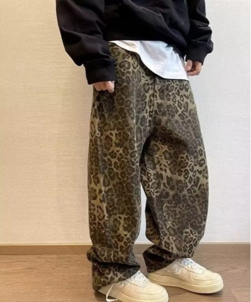 COMON+(コモンプラス)の「ワイドシルエットヒョウ柄コットンパンツ(デニムパンツ・メンズ・レオパード・L/XL/XXL)」の7枚目の写真