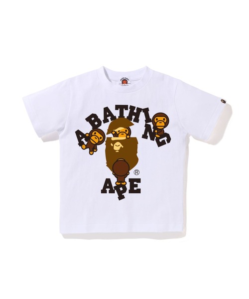 A BATHING APE（アベイシングエイプ）の「COLLEGE MILO TEE（Tシャツ/カットソー・キッズ・サックスブルー/オレンジ/ホワイト・120/130/90/110/140/100）」の2枚目の写真