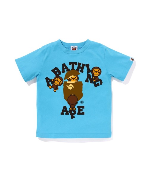A BATHING APE（アベイシングエイプ）の「COLLEGE MILO TEE（Tシャツ/カットソー・キッズ・サックスブルー/オレンジ/ホワイト・120/130/90/110/140/100）」の3枚目の写真