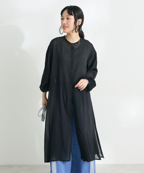 CRAFT STANDARD BOUTIQUE(クラフトスタンダードブティック)の「ヴィンテージボイル羽織ワンピース(シャツワンピース・レディース・モカ/キャメル/ブラック/グレイッシュベージュ・FREE)」の1枚目の写真