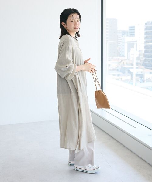 CRAFT STANDARD BOUTIQUE(クラフトスタンダードブティック)の「ヴィンテージボイル羽織ワンピース(シャツワンピース・レディース・モカ/キャメル/ブラック/グレイッシュベージュ・FREE)」の7枚目の写真