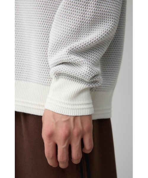 AZUL by moussy(アズールバイマウジー)の「ハニカムベーシッククルーネックニット(ニット/セーター・メンズ・ブラック/グレー/ホワイト・MEDIUM/LARGE)」の19枚目の写真