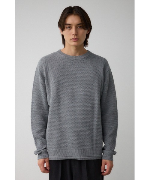 AZUL by moussy(アズールバイマウジー)の「ハニカムベーシッククルーネックニット(ニット/セーター・メンズ・ブラック/グレー/ホワイト・MEDIUM/LARGE)」の9枚目の写真