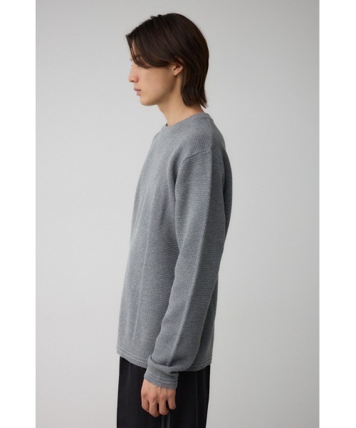 AZUL by moussy(アズールバイマウジー)の「ハニカムベーシッククルーネックニット(ニット/セーター・メンズ・ブラック/グレー/ホワイト・MEDIUM/LARGE)」の10枚目の写真
