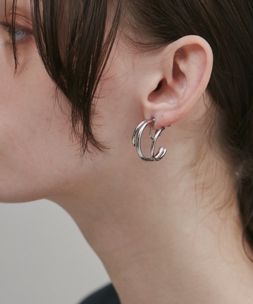 ciite' surgical stainless（シーテサージカルステンレス）の「【 金属アレルギー対応 】 デザインフープイヤリング サージカルステンレス   (両耳用)（イヤリング・レディース・ゴールド/シルバー・FREE）」の10枚目の写真