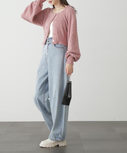 FREE'S MART(フリーズマート)の「◇ラメシャギーニットカーディガン(カーディガン/ボレロ・レディース・ピンク/グレー/グリーン系その他/ホワイト・FREE)」の10枚目の写真