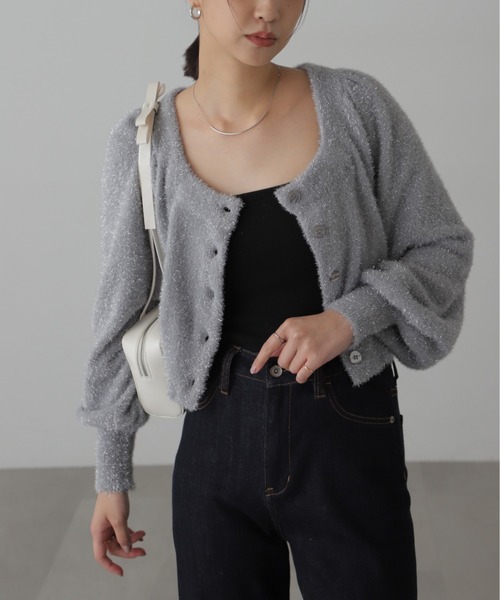 FREE'S MART(フリーズマート)の「◇ラメシャギーニットカーディガン(カーディガン/ボレロ・レディース・ピンク/グレー/グリーン系その他/ホワイト・FREE)」の17枚目の写真