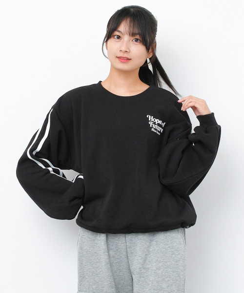 RiCO SUCRE（リコシュクレ）の「【裏起毛】ラインプルオーバー（スウェット・キッズ・サックスブルー/ブラック/杢グレー・130/140/150/160/165）」の2枚目の写真