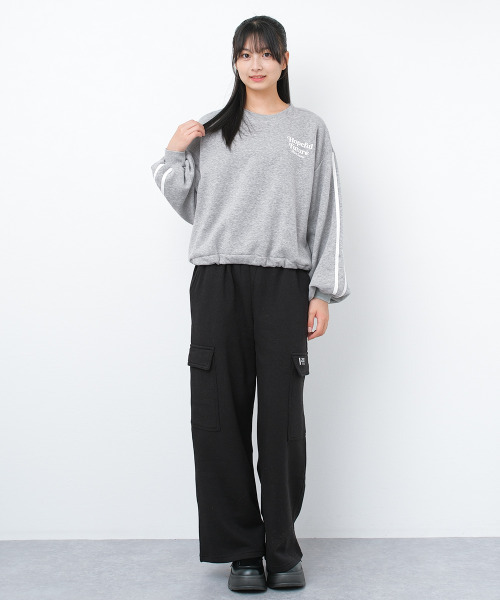 RiCO SUCRE（リコシュクレ）の「【裏起毛】ラインプルオーバー（スウェット・キッズ・サックスブルー/ブラック/杢グレー・130/140/150/160/165）」の6枚目の写真