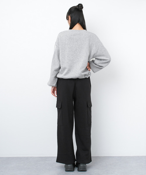 RiCO SUCRE（リコシュクレ）の「【裏起毛】ラインプルオーバー（スウェット・キッズ・サックスブルー/ブラック/杢グレー・130/140/150/160/165）」の8枚目の写真