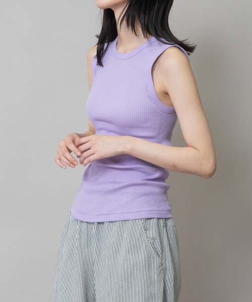 タンクトップ ノースリーブ 「Munich/ミューニック」stretched polyester rib レディース コットンリブ2WAYタンクトップ | Munich(ミューニック)公式通販