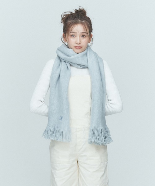 margarines fooded scarf フードマフラー　ブルー　美品 Margarines Hooded Scarf Blue フードマフラー