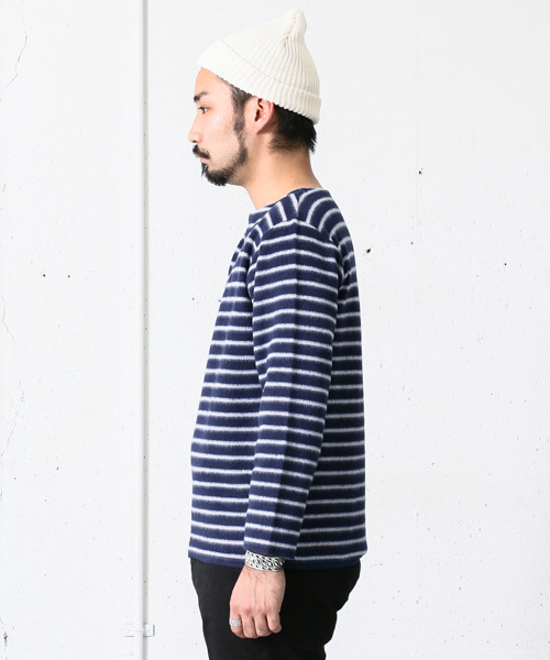 URBAN RESEARCH DOORS MENS（アーバンリサーチ ドアーズ メンズ）の「FORK＆SPOON 起毛ボーダーカットソー（Tシャツ/カットソー・メンズ・ネイビー/グレー/グリーン/ベージュ・40/38）」の12枚目の写真