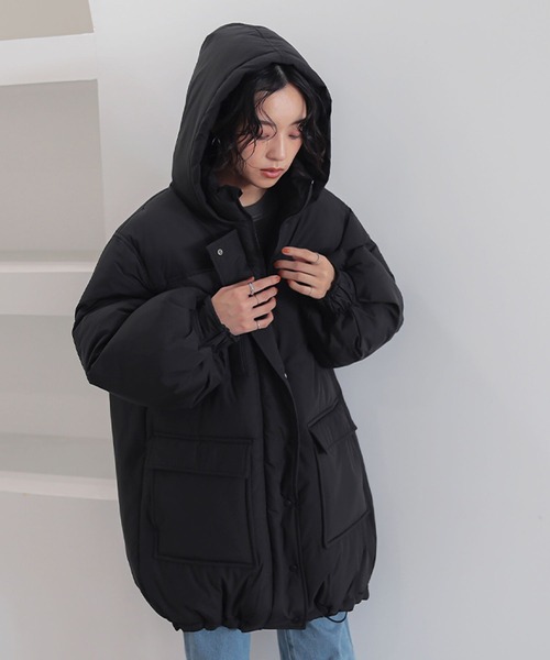 n'OrLABEL(ノアールレーベル)の「『ボリュームパデットフードジャケット』(ダウンジャケット/コート・レディース・テラコッタ/ライトベージュ/ブラック・FREE)」の7枚目の写真