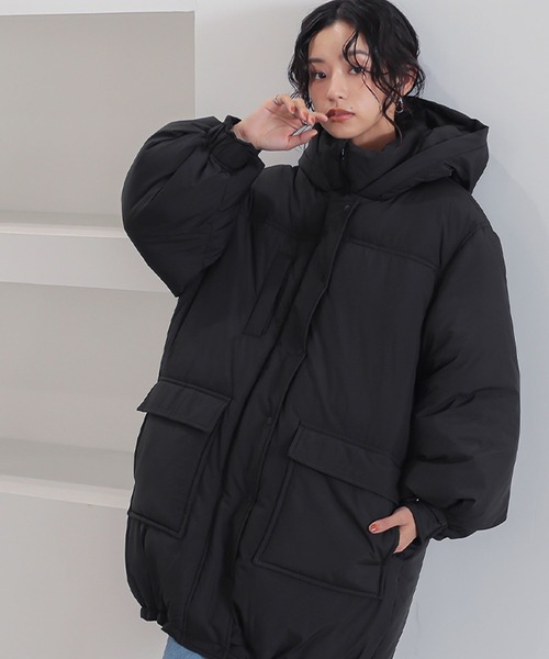 n'OrLABEL(ノアールレーベル)の「『ボリュームパデットフードジャケット』(ダウンジャケット/コート・レディース・テラコッタ/ライトベージュ/ブラック・FREE)」の6枚目の写真