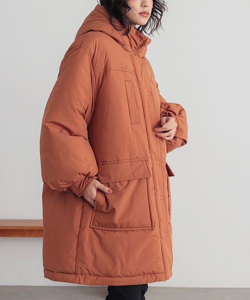 n'OrLABEL(ノアールレーベル)の「『ボリュームパデットフードジャケット』(ダウンジャケット/コート・レディース・テラコッタ/ライトベージュ/ブラック・FREE)」の17枚目の写真