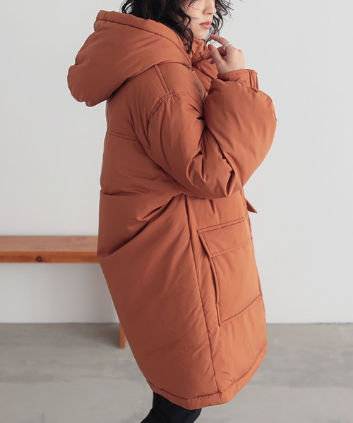 n'OrLABEL(ノアールレーベル)の「『ボリュームパデットフードジャケット』(ダウンジャケット/コート・レディース・テラコッタ/ライトベージュ/ブラック・FREE)」の18枚目の写真