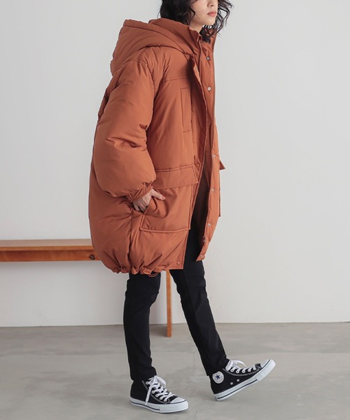 n'OrLABEL(ノアールレーベル)の「『ボリュームパデットフードジャケット』(ダウンジャケット/コート・レディース・テラコッタ/ライトベージュ/ブラック・FREE)」の22枚目の写真