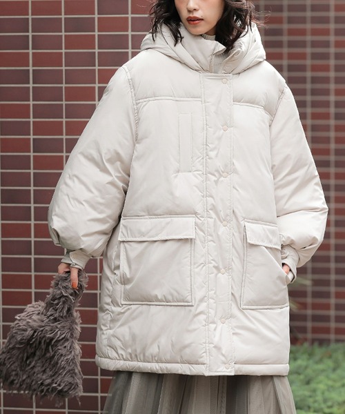 ボリュームパデットフードジャケット』（ダウンジャケット/コート）｜n