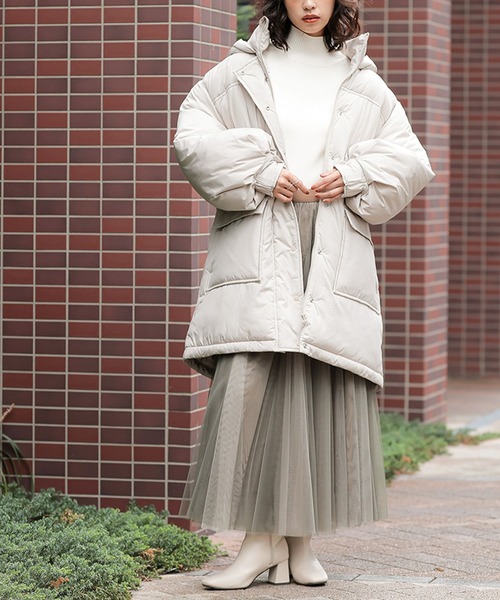 n'OrLABEL(ノアールレーベル)の「『ボリュームパデットフードジャケット』(ダウンジャケット/コート・レディース・テラコッタ/ライトベージュ/ブラック・FREE)」の13枚目の写真