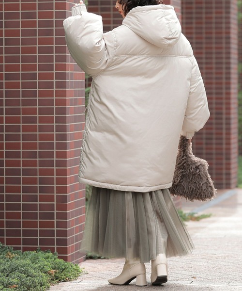 n'OrLABEL(ノアールレーベル)の「『ボリュームパデットフードジャケット』(ダウンジャケット/コート・レディース・テラコッタ/ライトベージュ/ブラック・FREE)」の15枚目の写真