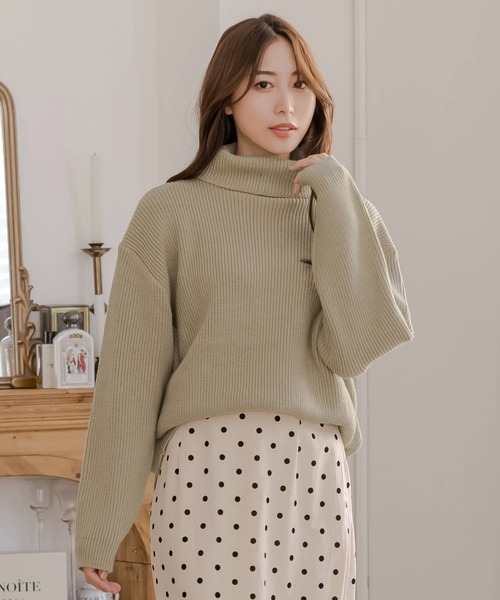 セール】タートルネックゆるニットトップス・カットソー（ニット