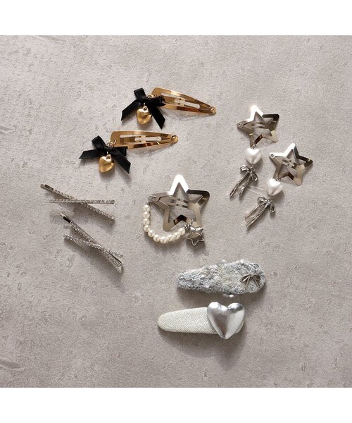 algy（アルジー）の「異素材2Pヘアピン（ヘアピン・キッズ・シルバー・FREE）」の4枚目の写真