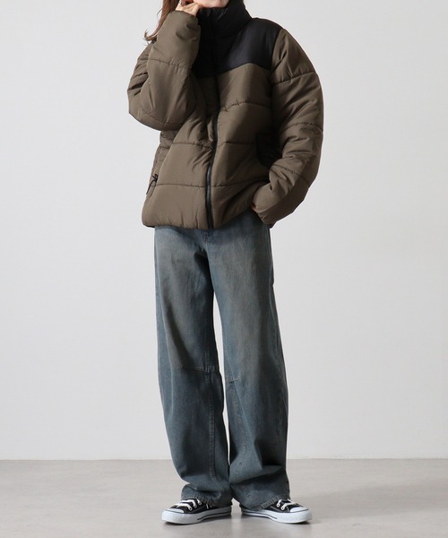 FUNALIVE(ファンアライブ)の「Stand collar fakedown mountain jackeスタンドカラーフェイクダウンマウンテンジャケット unisex(ダウンジャケット/コート・メンズ・チャコール/カーキ/ブラック・M/L/XL)」の15枚目の写真
