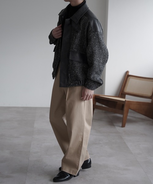 epnok（エプノック）の「ベーシックワイドテーパードパンツ（その他パンツ・メンズ・ライトベージュ/ブラック・マルチサイズ）」の7枚目の写真