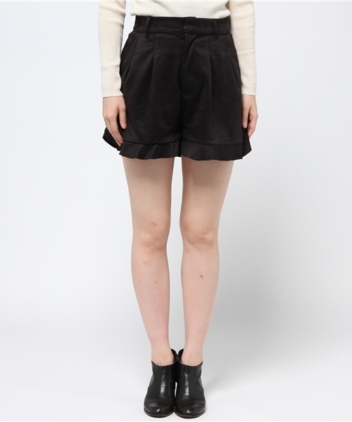 Heather(ヘザー)の「フェイクスエードフリルショートパンツ 705185(その他パンツ・レディース・ブラック/キャメル/ベージュ・FREE)」の4枚目の写真