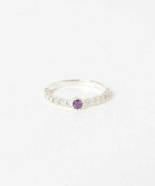 【925 SILVER ACC】アメジスト＆QzストーンリングSV925(OG)（リング）｜tone（トーン）リング
