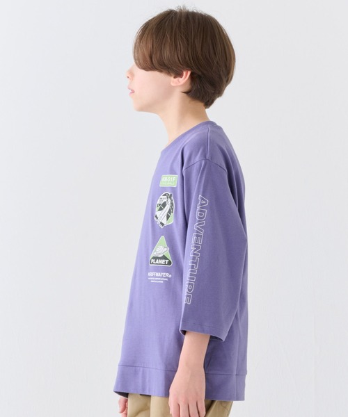 KRIFF MAYER Kid's Collection(クリフメイヤーキッズコレクション)の「【綿100%】楽LUCK-七分袖T(宇宙)(Tシャツ/カットソー・キッズ・パープル/ネイビー/イエロー/チャコール・160/150/120/170/140/130)」の6枚目の写真