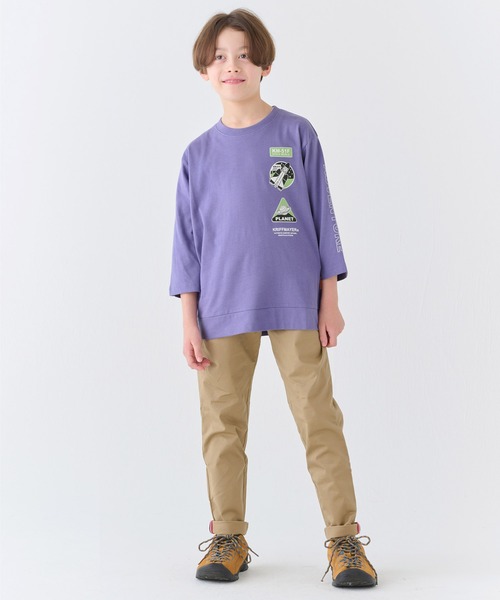 KRIFF MAYER Kid's Collection(クリフメイヤーキッズコレクション)の「【綿100%】楽LUCK-七分袖T(宇宙)(Tシャツ/カットソー・キッズ・パープル/ネイビー/イエロー/チャコール・160/150/120/170/140/130)」の7枚目の写真