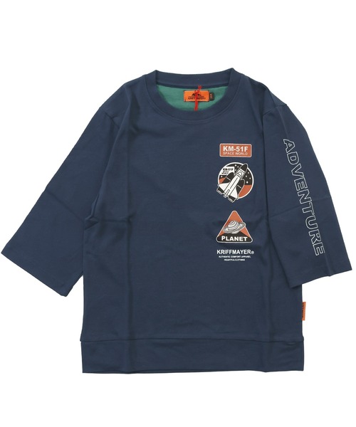 KRIFF MAYER Kid's Collection(クリフメイヤーキッズコレクション)の「【綿100%】楽LUCK-七分袖T(宇宙)(Tシャツ/カットソー・キッズ・パープル/ネイビー/イエロー/チャコール・160/150/120/170/140/130)」の16枚目の写真