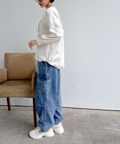 rps（アールピーエス）の「ブラブラ動物刺繍裾ドロスト裏起毛プルオーバー（スウェット・レディース・アイボリー/チャコールグレー/杢グレー/ホワイト系その他4/グレー系その他2・フリー）」の8枚目の写真