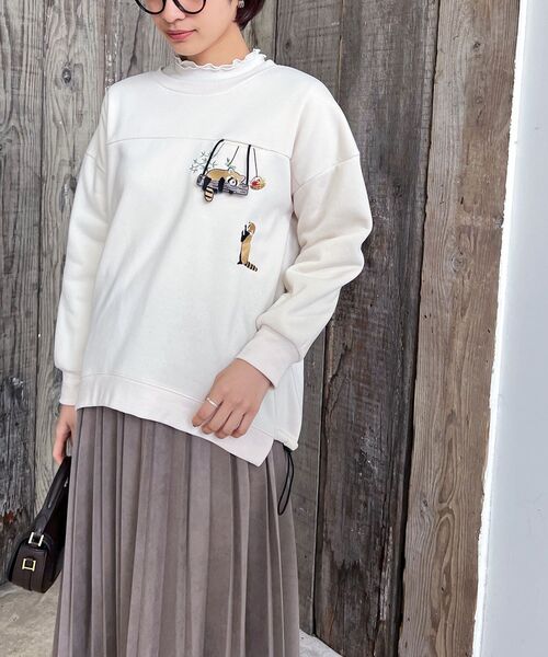 rps（アールピーエス）の「ブラブラ動物刺繍裾ドロスト裏起毛プルオーバー（スウェット・レディース・アイボリー/チャコールグレー/杢グレー/ホワイト系その他4/グレー系その他2・フリー）」の18枚目の写真