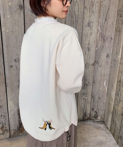 rps（アールピーエス）の「ブラブラ動物刺繍裾ドロスト裏起毛プルオーバー（スウェット・レディース・アイボリー/チャコールグレー/杢グレー/ホワイト系その他4/グレー系その他2・フリー）」の19枚目の写真