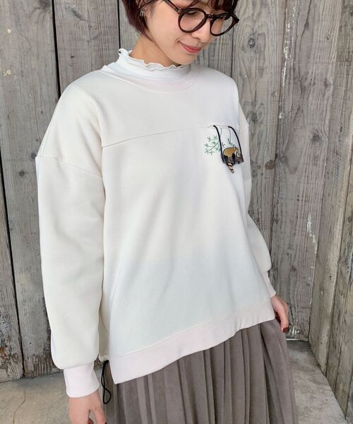 rps（アールピーエス）の「ブラブラ動物刺繍裾ドロスト裏起毛プルオーバー（スウェット・レディース・アイボリー/チャコールグレー/杢グレー/ホワイト系その他4/グレー系その他2・フリー）」の20枚目の写真