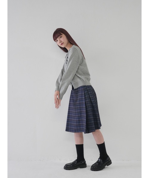 Uenui(ウニュイ)の「【 cunii 】ワンポイント リボン シンプル パール カーディガン(カーディガン/ボレロ・レディース・グレー/ベージュ/ピンク/ブラック・FREE)」の15枚目の写真